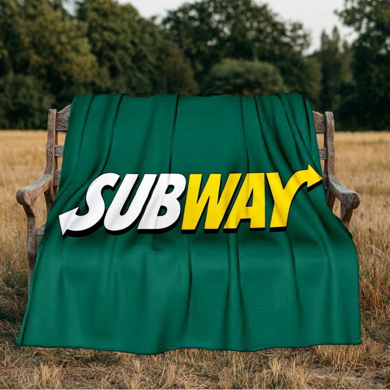 Subway Flannel Blanket, Use for Birthday/Holiday Gift, Soft Blanket for Sofa/Bed/Camping/Office/Tourism Use,All Seasons