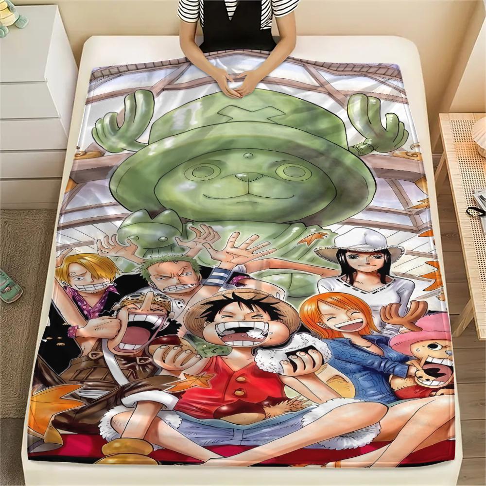 Coperta in Flanella con Stampa Personaggio One Piece, Alta qualità Confortevole per Tutte le Stagioni, Arredamento per la Casa, Calore e Comfort, Perfetta per Regali di Natale