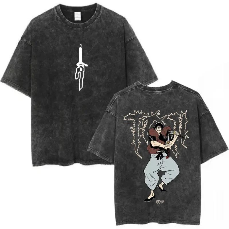 Sleeping On Both Sides To Fight Men'S And Women'S Short-Sleeved Washed Nuo T-Shirts Casual Loose Retro Couple Spell Round Neck