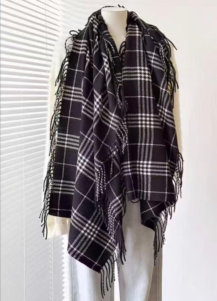 New British Plaid Scarf Schoolgirl Couple Versatile Winter Fringed Shawl Warm Jinjing
