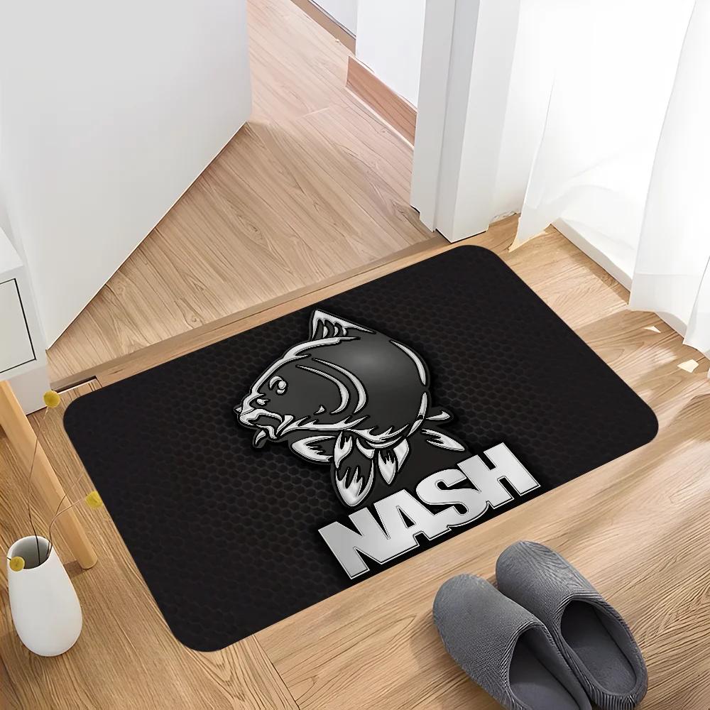 Nash Fishing Logo Floor Mat Bathroom Mat Kids Room Bedroom Decoration Balcony Anti-Slip Doormat Living Room Bedside Area Rugs