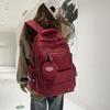 Schoolbag new Korean ins schoolbag women's high-value solid-color backpack casual simple and lightweight travel large-capacity backpack