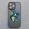 Cartoon Starry Sky Wave Phone Case for iPhone 16 15 14 Pro Max 13 12 11 Pro Max Mini XR XS X 7 8Plus Creative Oil Painting Cover