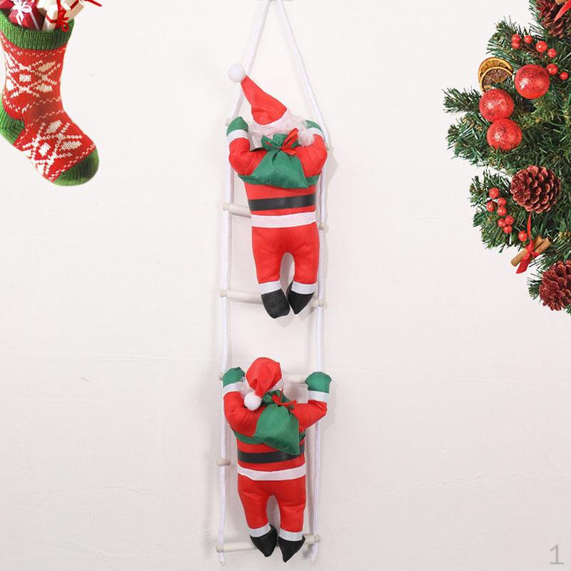 Climbing Santa Claus on Rope Ladder Hanging Decoration,Christmas Tree Ornament Xmas Decor for