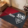 Tappeto in Cristallo Vellutato Personalizzato VfB Stuttgart FC, Stampa Testo Nome Personalizzato, Logo Calcio Morbido Tappetino Antiscivolo Decorazione Casa Regalo
