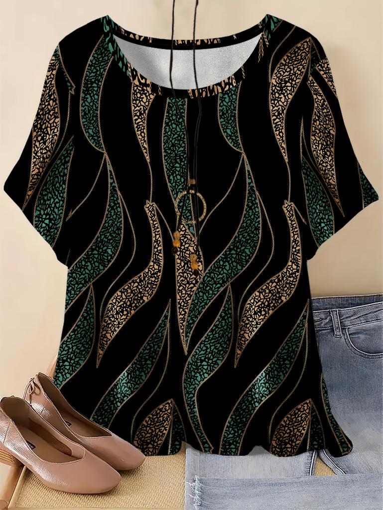 Vintage Women's Casual Loose T-Shirts Printed T-Shirt Fashion Tops Short Sleeves Tees O-Neck Oversized T-Shirt Female Clothing