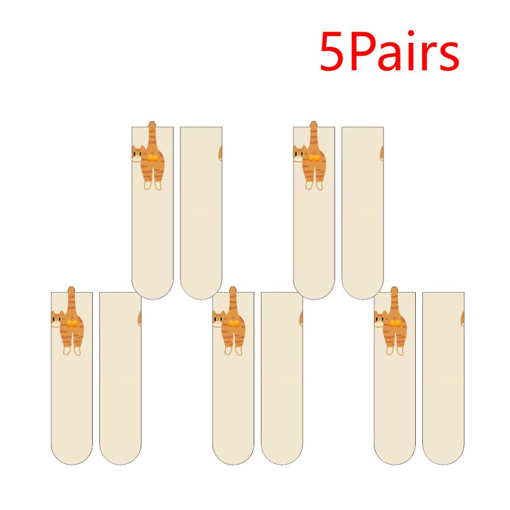 Woman Socks Kawaii Cartoon Cute 3D Dog Cat Paw Pattern Female Home Floor Sleeping Animal Crew Cotton Sock For Cats Lovers