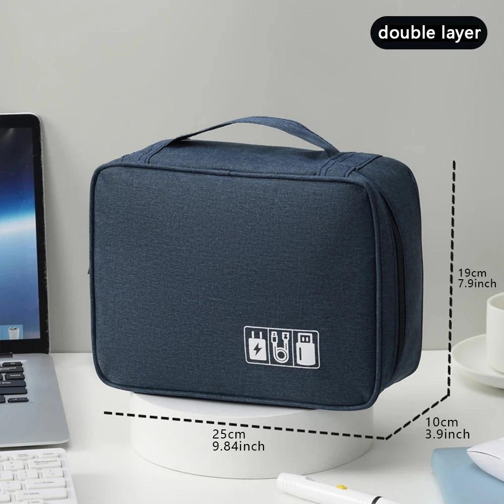 New Cable Storage Bag Waterproof Digital Electronic Organizer Portable USB Data Line Charger Plug Storage Bag Travel Cable-LJX