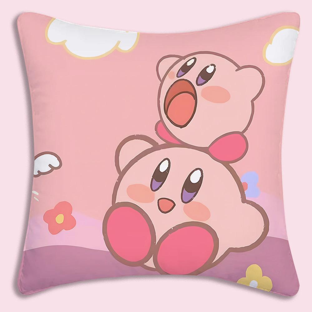 Hot Lovely KKirbies Pillow Covers Cartoon Sofa Decorative Home Doublesided Printing Short Plush Cute Cushion Cover