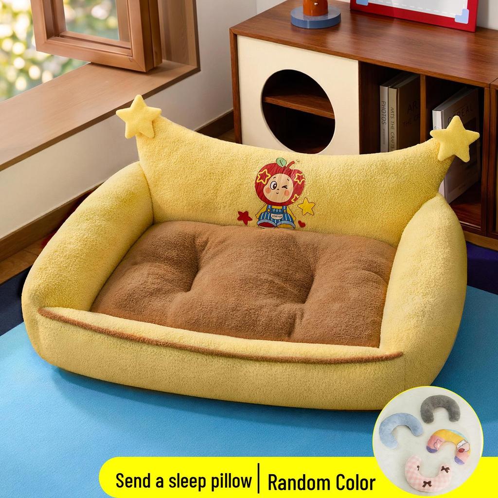 All-Season Washable Dog Bed & Cat Mat - Bichon Sofa Style
