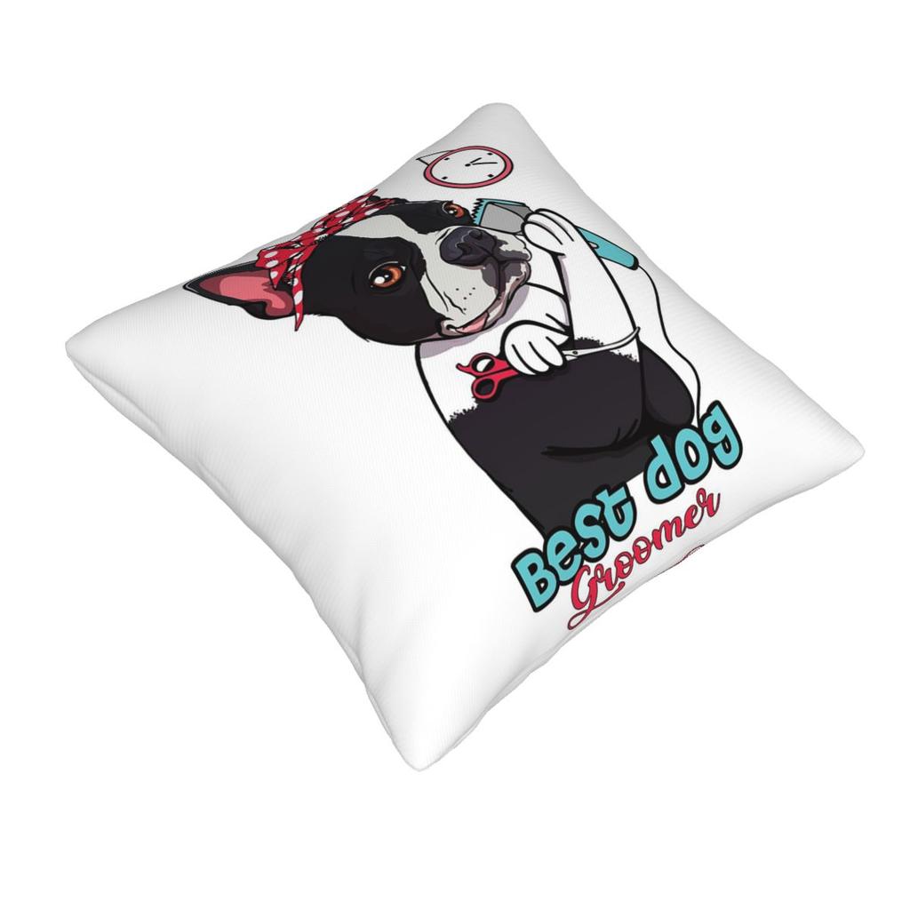 Cute Dog Groomer Gift For Women Dog Grooming Square Pillowcase Pillow Cover Cushion Decor Comfort Throw Pillow for Home Car