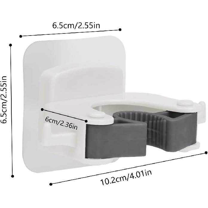 Broom Mop Holder, Wall-Mounted Multi-Function Tools Hanger With, Handles Up Diameter To 1.25-Inches (4 PCS White)