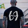 Knochenhände mit 69-Geste Grafik Schwarz Print T-Shirt