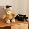 Graduation Doctor Bear Plush Toy with Hat & Red Bow Tie - Customizable Logo Option