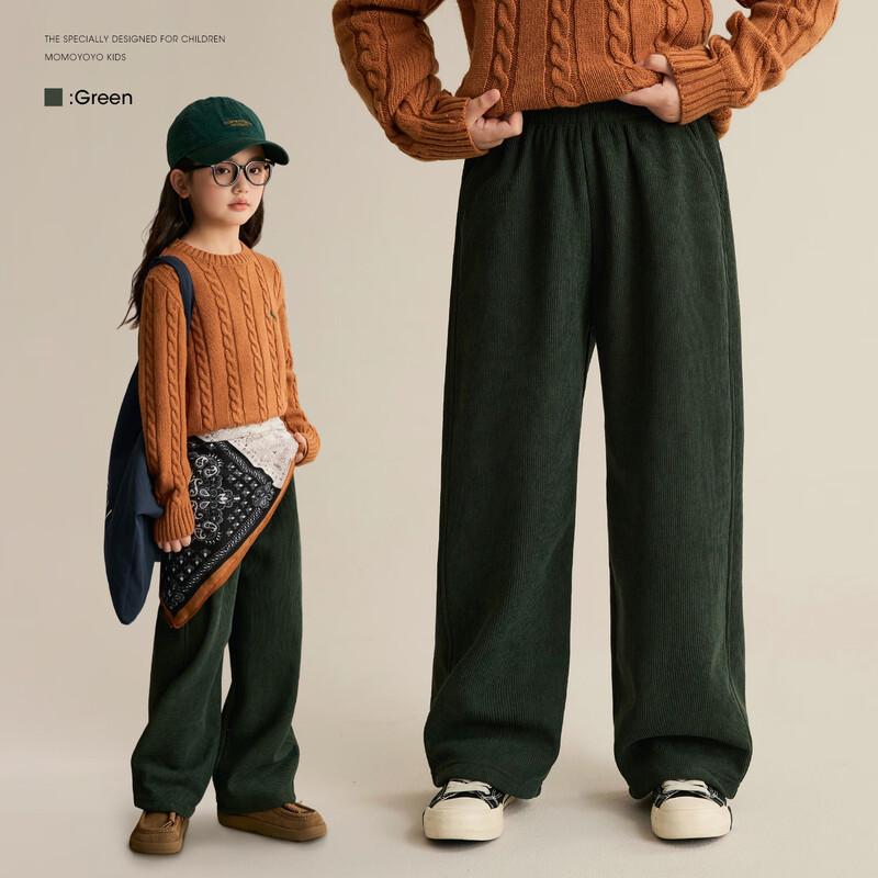 Kids  Thickened Fleece-Lined Straight-Leg Corduroy Pants 175