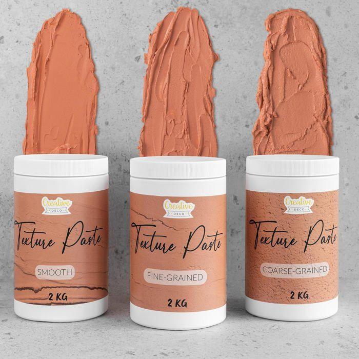 Pâte De Structure CREATIVE DECO | Lisse 2kg Rouge Brique | Pâte À Relief Pour Peinture Acrylique | Pâte Texturée | Effet 3D