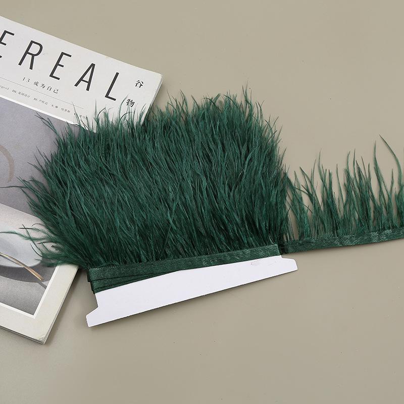 Color 8-10 Cm Ostrich Hair Cloth Edge Clothing Cuffs Hem Ostrich Feather Strips Cloth With Accessories Lace