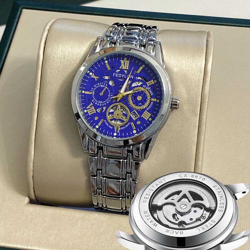 Ceas mecanic Tourbillon complet automat, nemecanic, ceas bărbătesc, impermeabil, luminos, curea din oțel, ceas bărbătesc