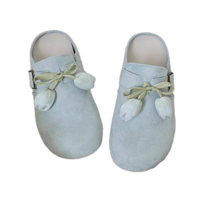 Baotou slippers women's new spring and summer fashion casual shoes in 2025 versatile cartoon belt buckle Boken shoes