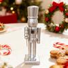 Yousheng 25CM Christmas Wooden Nutcracker Figurine Golden Silver Color Cartoon Soldier Figure Festival Holiday Party Ornament Decoration