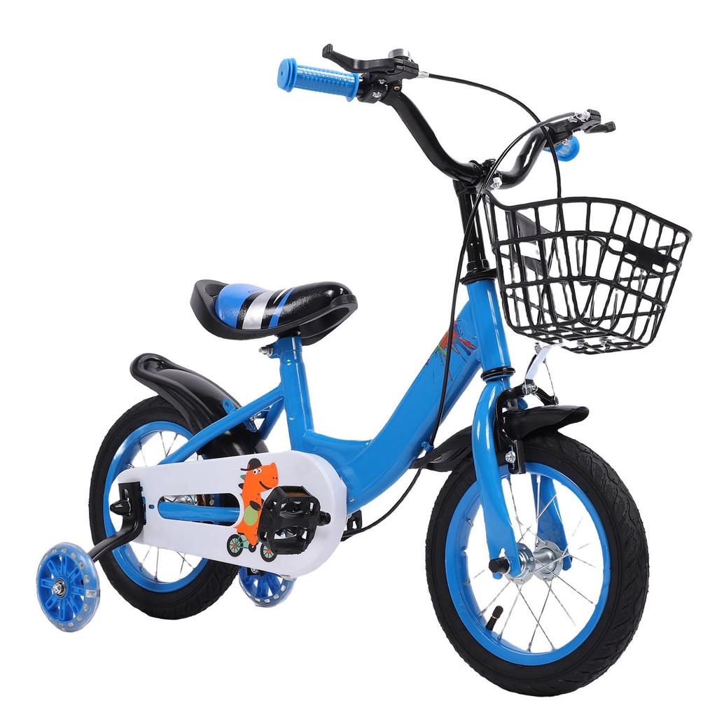 Kids Bike for Boys Girls Ages 3 10 Years Old Iron with Training Wheels Basket Adjustable Seat for Outdoor Riding Cycling