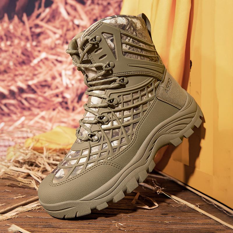 Tactical boots combat boots outdoor mountaineering medium and high top military fans field special forces desert training shoes