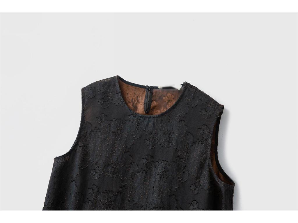 Women's Chinese Style Silk Vest - 100% Mulberry Silk, Sleeveless, Round Neck, Slightly Sheer
