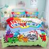 Cute Numberblocks Duvet Cover  Bedding Set Educational Cartoon Number Print Microfiber Quilt Cover For Children Bedroom