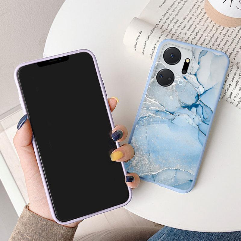 Case For Honor X7a Back Cover Protective Silicone Funda Fashion Marble Stone Texture Coque For HonorX7a 6.75 X8b X7b X7c X7d X8c