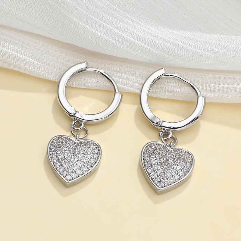 Huazi Style Zircon Stud Earrings for Women - Gold-Plated, Non-Fading Luxury Jewelry