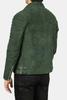 Suede Biker Motorcycle Casual Wear Handmade Men's Green Jacket Genuine Warm Soft