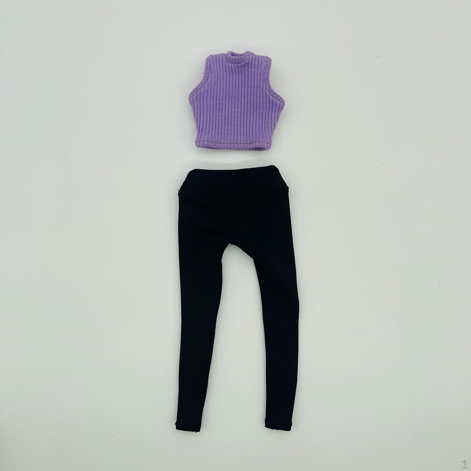 

1/6 Вязаный жилет с нарядными брюками Свободная базовая вязаная майка для 12 дюймов фиолетовый