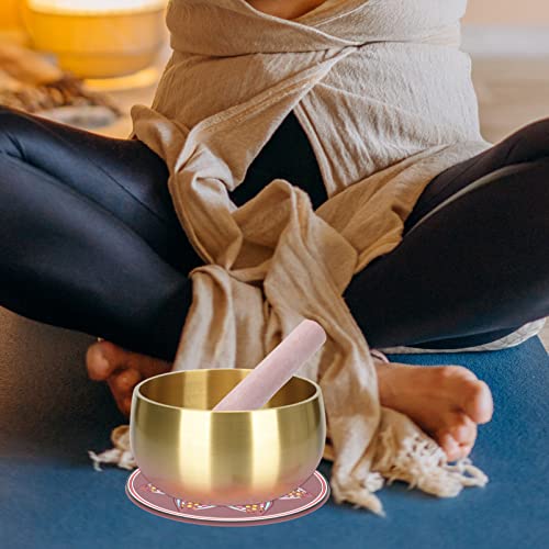 Lurrose Singing Bowl Mallet, Leather-Covered Beechwood Stick, Sound Bowl Striker, Precision Finish for Stable Acoustic Effect, for Tibetan Bowls