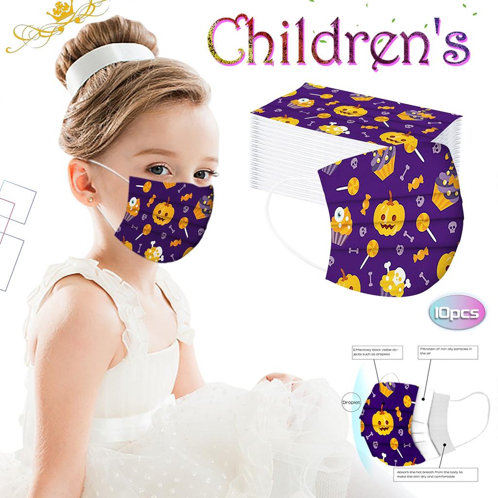 Children's Cartoons Halloween Mask Disposable Face Mask Ear Loop 10PCS