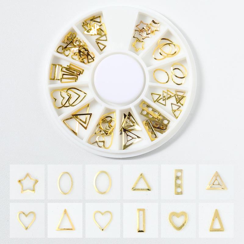 

Золотые украшения, заклепки со звездами и луной, дизайн, водные наклейки, наклейки для ногтей, украшения для ногтей, украшения для ногтей из полого сплава