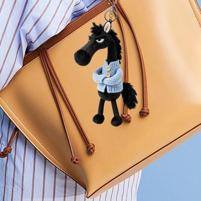 Yousheng Plush Horse Keychain Soft Cute Cartoon Horse Pendant In Sweater Horse Year Mascot Charm with Keyring for Backpack Handbag Car Keys Decoration
