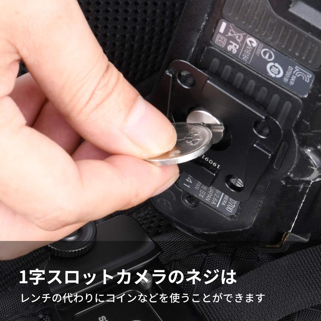 SWFOTO Camera Quick Release Camera Clip Pro Camera Plate Camera Click Compatible with RRS CP-39 Holder, 1/4" Screw, Arca-Swiss Compatible, Quick-Hook