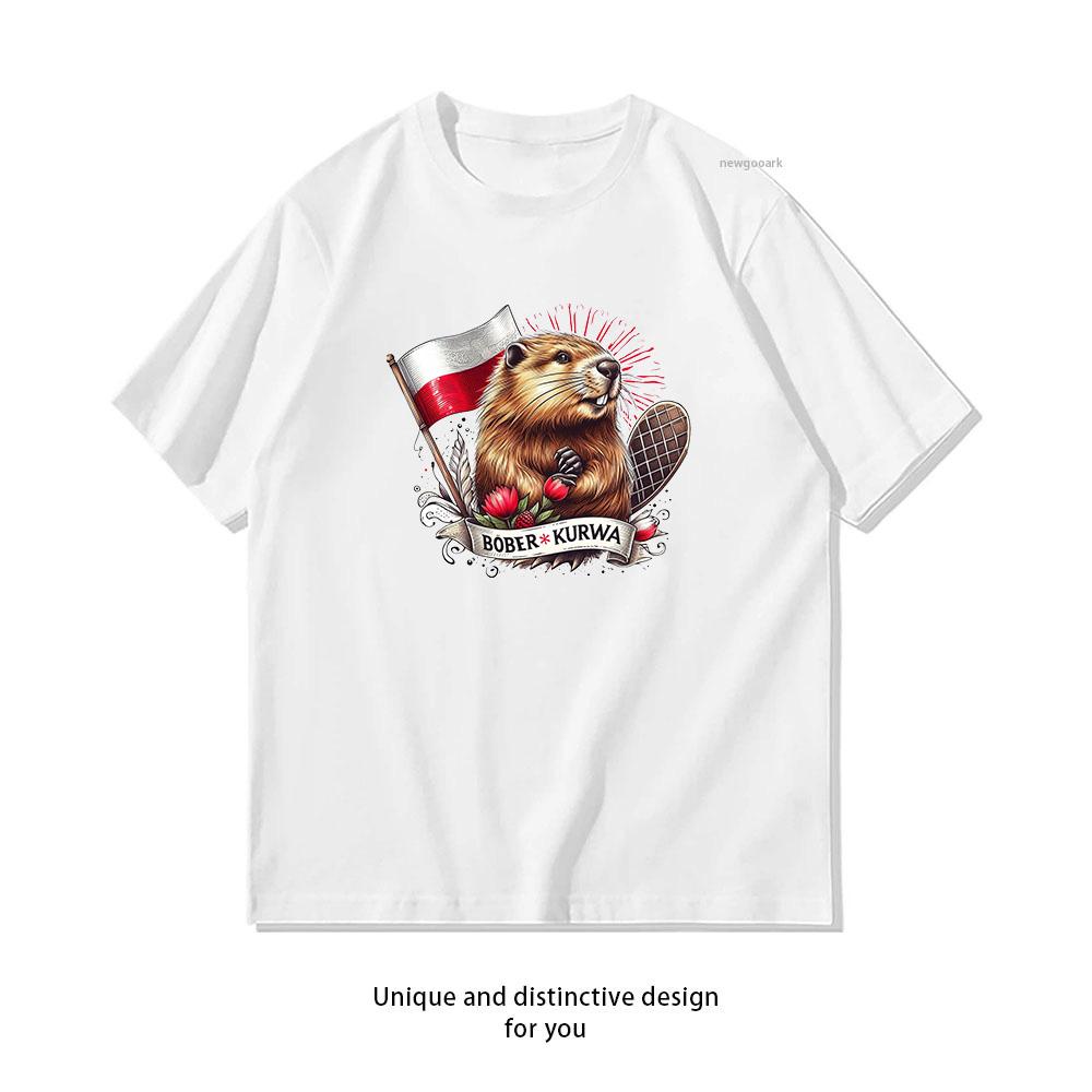Bober Kurwa Poland Flag Bober Kurwa Tshirt Woman Man Summer Oneck Breathable Graphic T Shirts Casual Outdoors Tops Tee S
