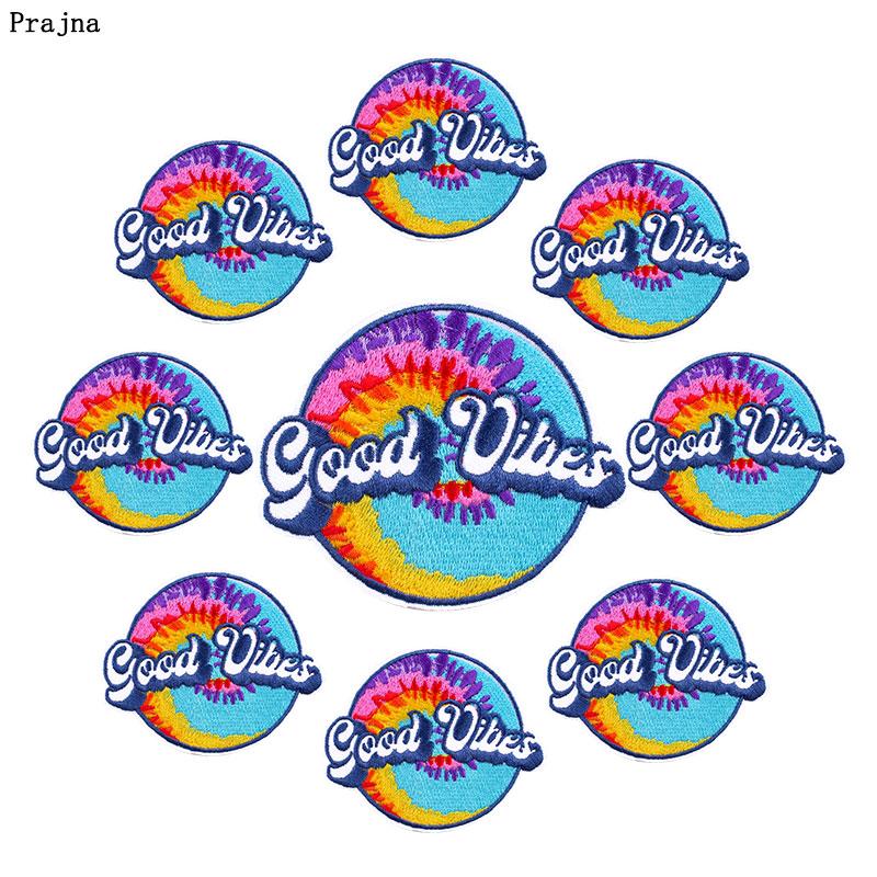 Prajna 10PCS Wholesale Letter Flower Patch Iron On Embroidered Patches For Clothing Cartoon Letter Pathes On Clothes Swing DIY