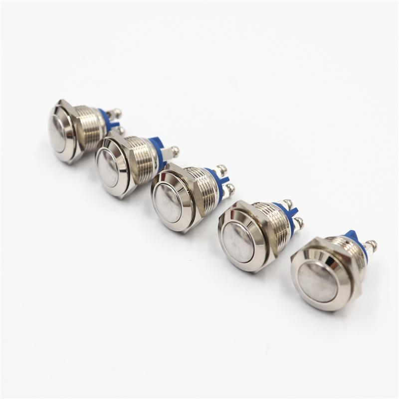 1 Stück 16 mm wasserdichte Edelstahlkugel 1 kein Sofortdruckschalter 2 Druckknopfschalter zum Anschrauben