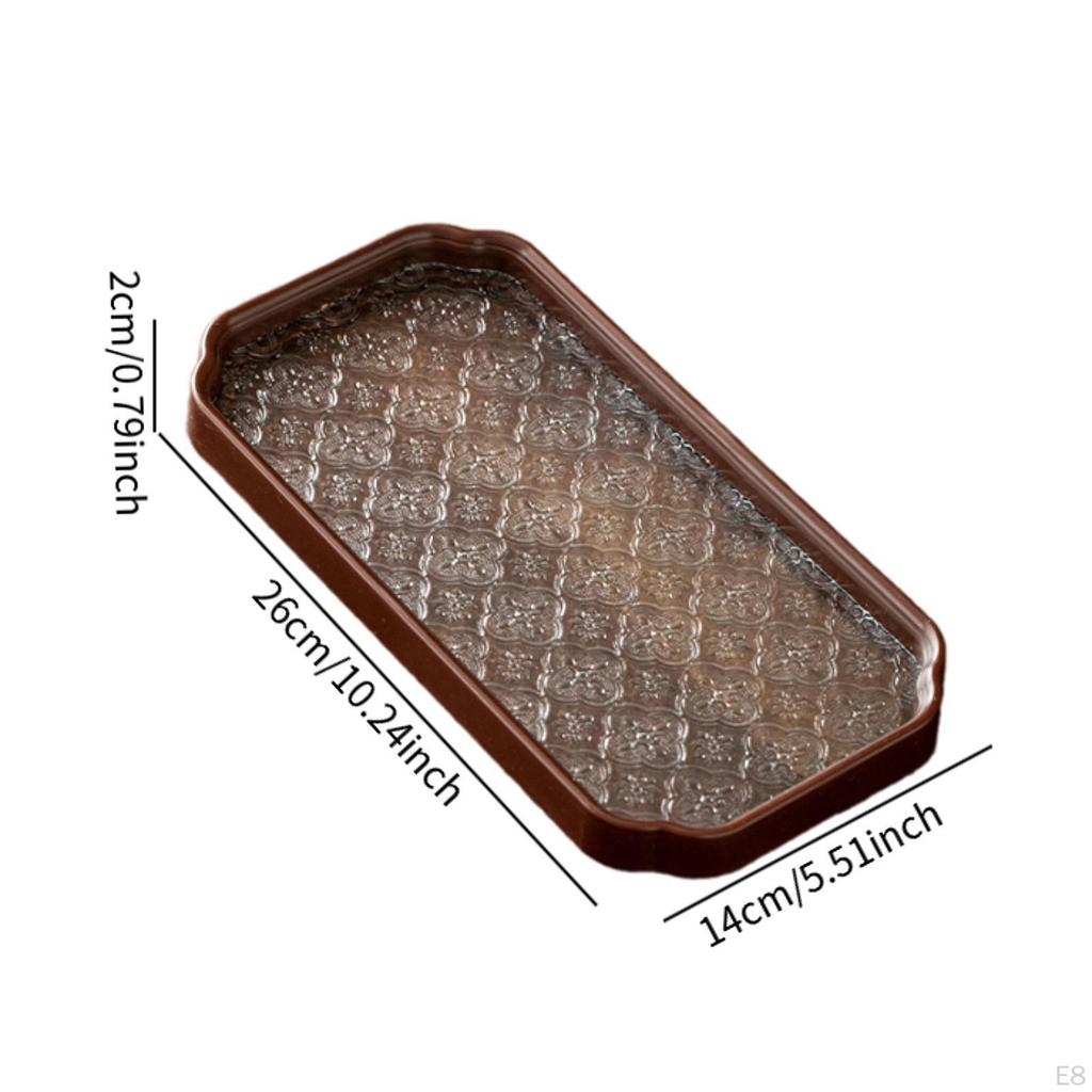 Begonia Flower Glass Tray Countertop Snack Home Decors Jewelry Organizer for Dining Room