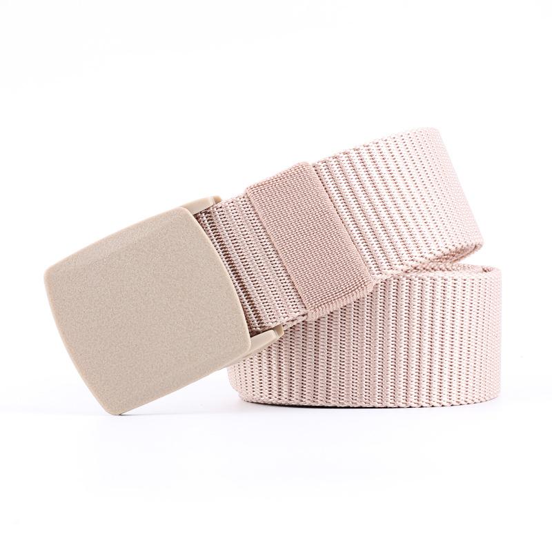 Outdoor Plastic Buckle Imitation Nylon Sports Women'S Canvas Wide Belt, Men'S Casual Belt Tactical Belt