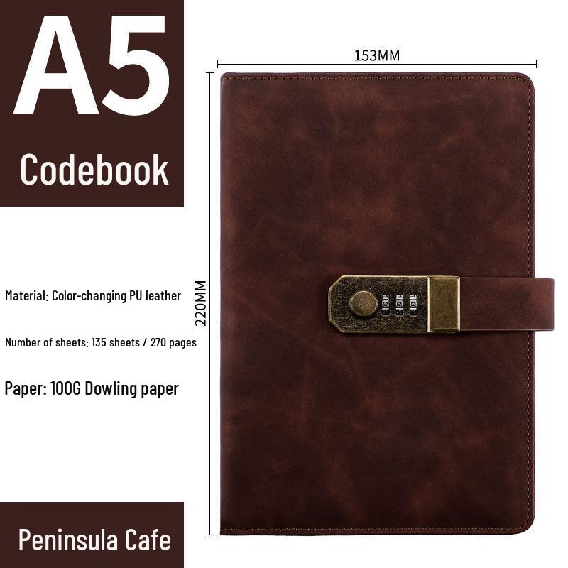 Retro Artistic Password Lock Diary for Primary School Girls