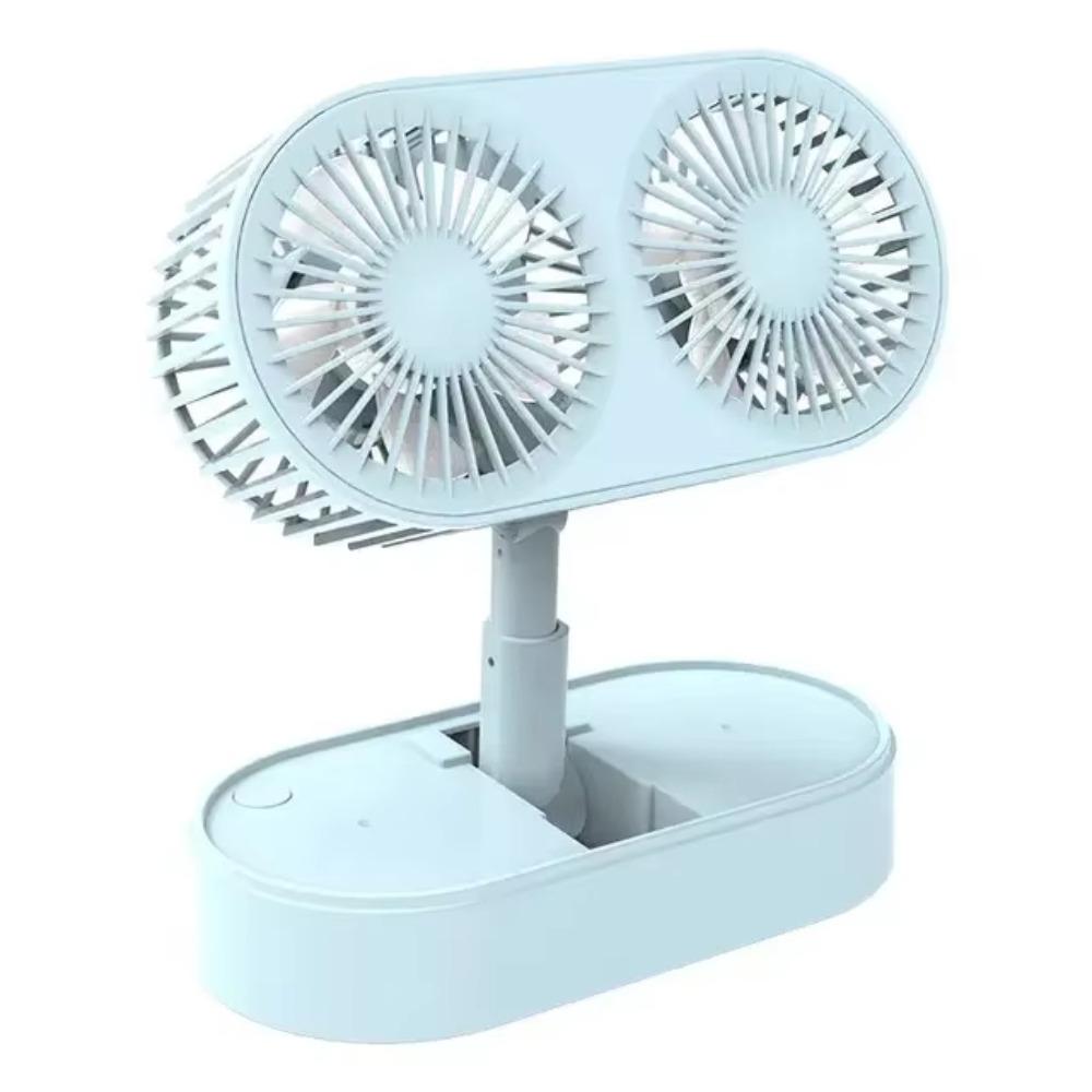 

Telescopic Desktop Small Fan Dual Motor Air Cooler Long Use Life Mini Table Fan Summer Gift