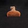 Solid Wood Moon Comb: Peach Wood Carved Straight Hair Comb, Portable and Scalp Massaging with Custom Logo/Gift Text.