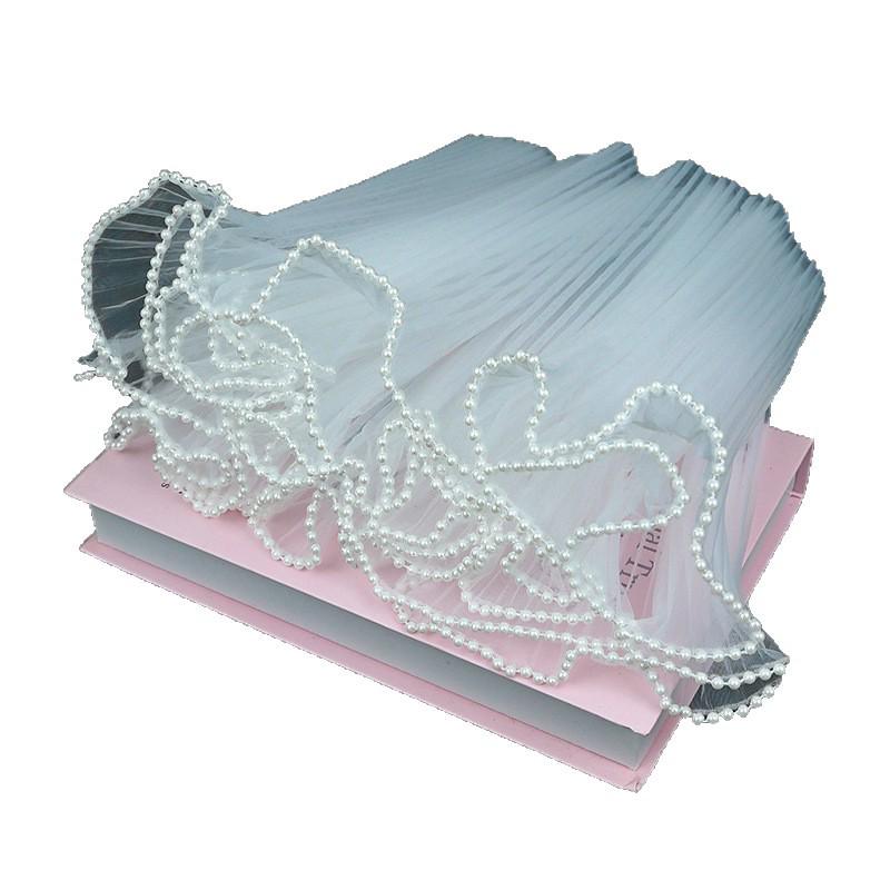 Korean Pearl Ruffle Gauze Floral Bouquet Wrapping Material - Pleated Mesh Wave Gauze