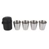4 PCS Shatterproof Metal Shot Mugs Reusable Wine Cups with Leather Case Outdoor Cups Suitable for Wine Beer and Whiskey