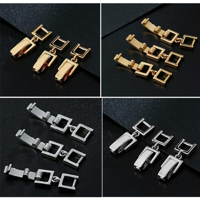 5Pieces Foldover Extension Jewelry Clasp Necklace Bracelet Extenders Craft Jewelry Making Supplies Easy To Use