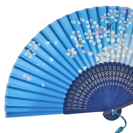 Chinese Style Folding Fan with Tassels Portable Summer Handheld Cooling Fan Decoration Dance Performance Props Party Costume Accessories