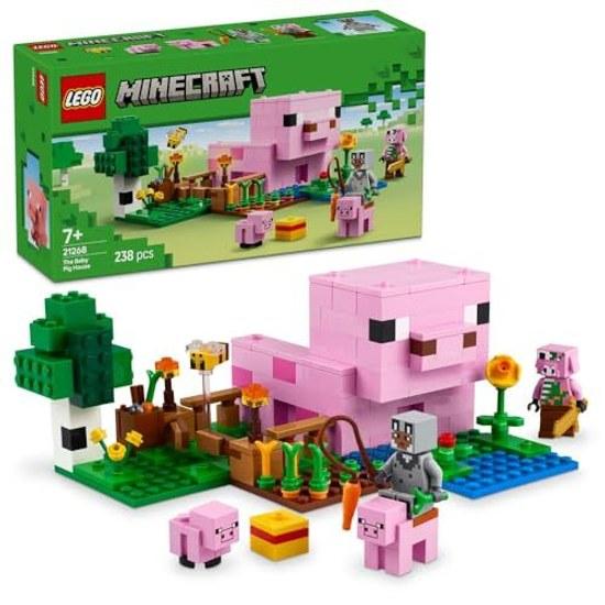 LEGO Minecraft Baby Pig House Toy Block Birthday Present Girls Boys Children Ages 7 8 9 Elementary School Game 21268